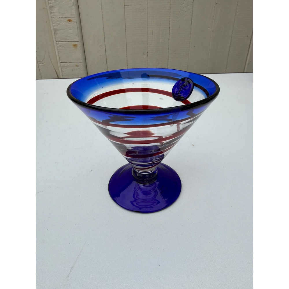 Kosta Boda Royal Caribbean Handblown Cobalt Blue Margarita Martini Glass